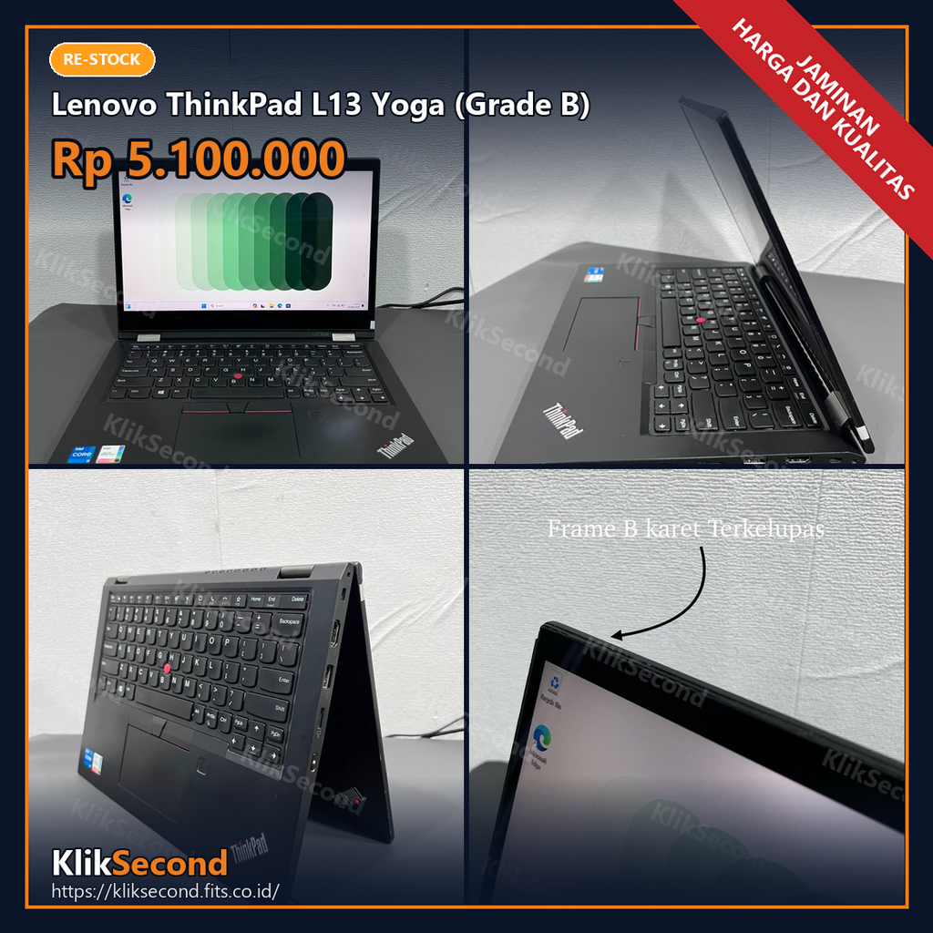 Lenovo ThinkPad L13 Yoga (Grade B - cacat kosmetik)
