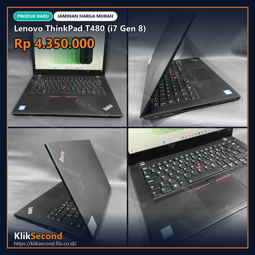 [i7 Gen8 | RAM 8GB | SSD 256GB | 14 inch FHD 1920x1080 | Keyboard US + Backlight] Lenovo ThinkPad T480 (i7 Gen 8)